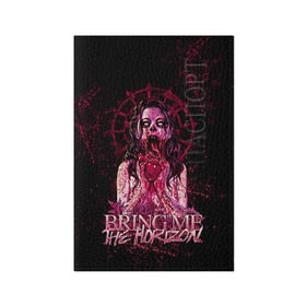 Обложка для паспорта матовая кожа с принтом Bring Me The Horizon в Курске, натуральная матовая кожа | размер 19,3 х 13,7 см; прозрачные пластиковые крепления | Тематика изображения на принте: bmth | bring me the horizon | hardcore | rock | музыка | рок