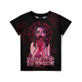 Детская футболка 3D с принтом Bring Me The Horizon в Курске, 100% гипоаллергенный полиэфир | прямой крой, круглый вырез горловины, длина до линии бедер, чуть спущенное плечо, ткань немного тянется | bmth | bring me the horizon | hardcore | rock | музыка | рок