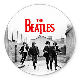Коврик круглый с принтом The Beatles в Курске, резина и полиэстер | круглая форма, изображение наносится на всю лицевую часть | Тематика изображения на принте: beatles | rock | the beatles | битлз | битлс | битлы | рок