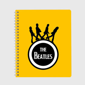 Тетрадь с принтом The Beatles в Курске, 100% бумага | 48 листов, плотность листов — 60 г/м2, плотность картонной обложки — 250 г/м2. Листы скреплены сбоку удобной пружинной спиралью. Уголки страниц и обложки скругленные. Цвет линий — светло-серый
 | Тематика изображения на принте: beatles | rock | the beatles | битлз | битлс | битлы | рок