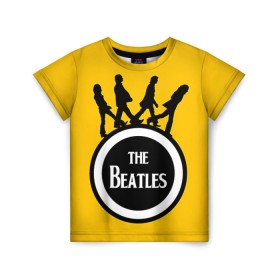 Детская футболка 3D с принтом The Beatles в Курске, 100% гипоаллергенный полиэфир | прямой крой, круглый вырез горловины, длина до линии бедер, чуть спущенное плечо, ткань немного тянется | Тематика изображения на принте: beatles | rock | the beatles | битлз | битлс | битлы | рок