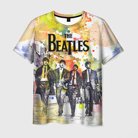 Мужская футболка 3D с принтом The Beatles в Курске, 100% полиэфир | прямой крой, круглый вырез горловины, длина до линии бедер | beatles | rock | the beatles | битлз | битлс | битлы | рок