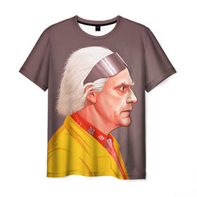 Мужская футболка 3D с принтом Назад в будущее в Курске, 100% полиэфир | прямой крой, круглый вырез горловины, длина до линии бедер | 