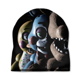 Шапка 3D с принтом Five Nights At Freddy`s в Курске, 100% полиэстер | универсальный размер, печать по всей поверхности изделия | five nights at freddys | fnaf | freddy | игры | медведь | мишка | фнаф | фредди