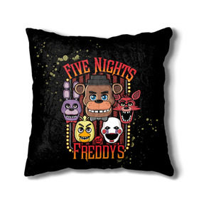 Подушка 3D с принтом Five Nights At Freddy`s в Курске, наволочка – 100% полиэстер, наполнитель – холлофайбер (легкий наполнитель, не вызывает аллергию). | состоит из подушки и наволочки. Наволочка на молнии, легко снимается для стирки | Тематика изображения на принте: five nights at freddys | fnaf | freddy | игры | медведь | мишка | фнаф | фредди
