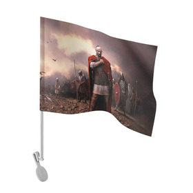 Флаг для автомобиля с принтом Князь Святослав Игоревич в Курске, 100% полиэстер | Размер: 30*21 см | русь