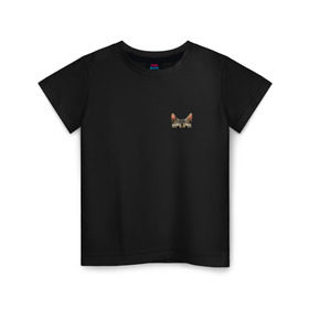 Детская футболка хлопок с принтом Кот в кармашке в Курске, 100% хлопок | круглый вырез горловины, полуприлегающий силуэт, длина до линии бедер | Тематика изображения на принте: в кармане | киса | кот | коты | кошки | подглядывающий