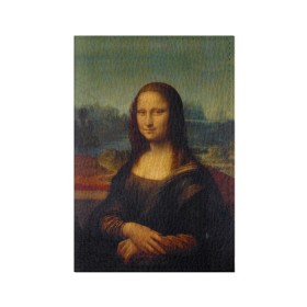 Обложка для паспорта матовая кожа с принтом Леонардо да Винчи - Мона Лиза в Курске, натуральная матовая кожа | размер 19,3 х 13,7 см; прозрачные пластиковые крепления | картина | леонардо да винчи | лиза | мона | мона лиза | художник