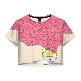 Женская футболка 3D укороченная с принтом Drop Dead в Курске, 100% полиэстер | круглая горловина, длина футболки до линии талии, рукава с отворотами | drop dead