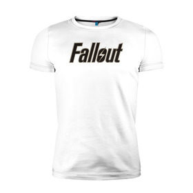 Мужская футболка премиум с принтом Fallout 4 в Курске, 92% хлопок, 8% лайкра | приталенный силуэт, круглый вырез ворота, длина до линии бедра, короткий рукав | fallout 4 фаллаут распад shelter vault pipboy