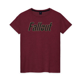 Женская футболка хлопок с принтом Fallout 4 в Курске, 100% хлопок | прямой крой, круглый вырез горловины, длина до линии бедер, слегка спущенное плечо | fallout 4 фаллаут распад shelter vault pipboy