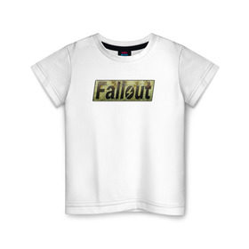 Детская футболка хлопок с принтом Fallout 4 в Курске, 100% хлопок | круглый вырез горловины, полуприлегающий силуэт, длина до линии бедер | Тематика изображения на принте: fallout 4 фаллаут распад shelter vault pipboy