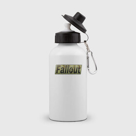 Бутылка спортивная с принтом Fallout 4 в Курске, металл | емкость — 500 мл, в комплекте две пластиковые крышки и карабин для крепления | fallout 4 фаллаут распад shelter vault pipboy