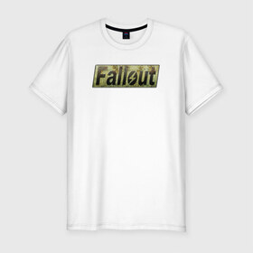 Мужская футболка премиум с принтом Fallout 4 в Курске, 92% хлопок, 8% лайкра | приталенный силуэт, круглый вырез ворота, длина до линии бедра, короткий рукав | fallout 4 фаллаут распад shelter vault pipboy