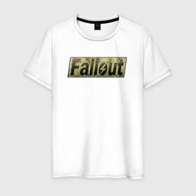 Мужская футболка хлопок с принтом Fallout 4 в Курске, 100% хлопок | прямой крой, круглый вырез горловины, длина до линии бедер, слегка спущенное плечо. | fallout 4 фаллаут распад shelter vault pipboy
