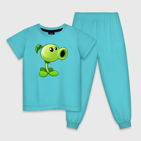 Детская пижама хлопок с принтом Peashooter в Курске, 100% хлопок |  брюки и футболка прямого кроя, без карманов, на брюках мягкая резинка на поясе и по низу штанин
 | peashooter plants vs zombies растения против