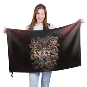 Флаг 3D с принтом Королева мертвых в Курске, 100% полиэстер | плотность ткани — 95 г/м2, размер — 67 х 109 см. Принт наносится с одной стороны | арт | девушка | королева | королева мертвых | кристофер ловелл | мода | некромантия | стиль | фэнтези