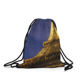 Рюкзак-мешок 3D с принтом Эйфелева башня в Курске, 100% полиэстер | плотность ткани — 200 г/м2, размер — 35 х 45 см; лямки — толстые шнурки, застежка на шнуровке, без карманов и подкладки | париж | эйфелева башня