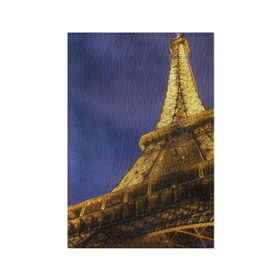 Обложка для паспорта матовая кожа с принтом Эйфелева башня в Курске, натуральная матовая кожа | размер 19,3 х 13,7 см; прозрачные пластиковые крепления | Тематика изображения на принте: париж | эйфелева башня