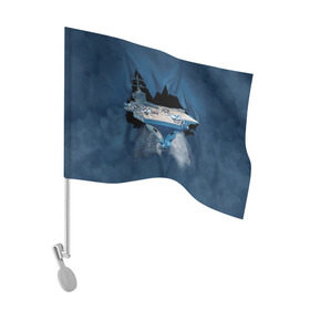 Флаг для автомобиля с принтом Авианосец в Курске, 100% полиэстер | Размер: 30*21 см | mountain | авианосец | адмирал | корабль | кузнецов | маунтин