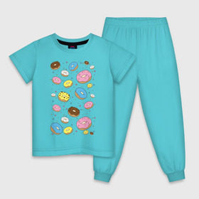 Детская пижама хлопок с принтом Пончики в Курске, 100% хлопок |  брюки и футболка прямого кроя, без карманов, на брюках мягкая резинка на поясе и по низу штанин
 | гомер
