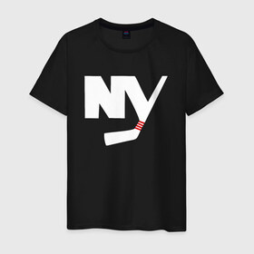 Мужская футболка хлопок с принтом New York Islanders в Курске, 100% хлопок | прямой крой, круглый вырез горловины, длина до линии бедер, слегка спущенное плечо. | 