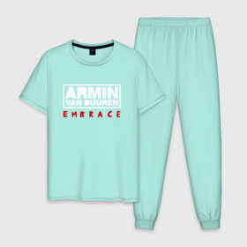 Мужская пижама хлопок с принтом Armin van Buuren Embrace в Курске, 100% хлопок | брюки и футболка прямого кроя, без карманов, на брюках мягкая резинка на поясе и по низу штанин
 | armin van buuren | embrace | trance | только для личный витринarmin