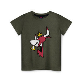 Детская футболка хлопок с принтом Chicago Bulls (crown) в Курске, 100% хлопок | круглый вырез горловины, полуприлегающий силуэт, длина до линии бедер | 