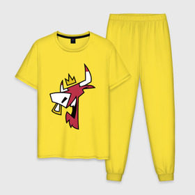 Мужская пижама хлопок с принтом Chicago Bulls (crown) в Курске, 100% хлопок | брюки и футболка прямого кроя, без карманов, на брюках мягкая резинка на поясе и по низу штанин
 | 