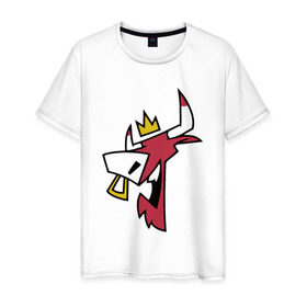 Мужская футболка хлопок с принтом Chicago Bulls (crown) в Курске, 100% хлопок | прямой крой, круглый вырез горловины, длина до линии бедер, слегка спущенное плечо. | 