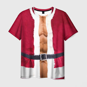 Мужская футболка 3D с принтом Костюм Деда Мороза в Курске, 100% полиэфир | прямой крой, круглый вырез горловины, длина до линии бедер | christmas | new year | дед мороз | костюм | с новым годом | санта клаус | тело | торс