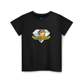 Детская футболка хлопок с принтом Diamond doge в Курске, 100% хлопок | круглый вырез горловины, полуприлегающий силуэт, длина до линии бедер | mgs