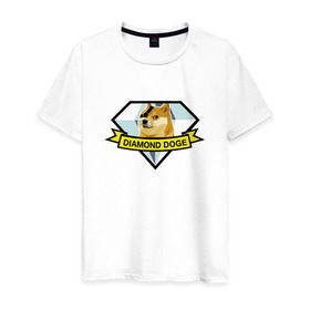 Мужская футболка хлопок с принтом Diamond doge в Курске, 100% хлопок | прямой крой, круглый вырез горловины, длина до линии бедер, слегка спущенное плечо. | mgs