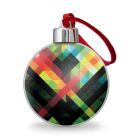 Ёлочный шар с принтом Гик в Курске, Пластик | Диаметр: 77 мм | геометрия | паттерн | разноцветный