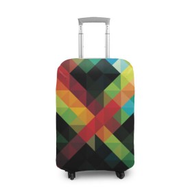 Чехол для чемодана 3D с принтом Гик в Курске, 86% полиэфир, 14% спандекс | двустороннее нанесение принта, прорези для ручек и колес | геометрия | паттерн | разноцветный
