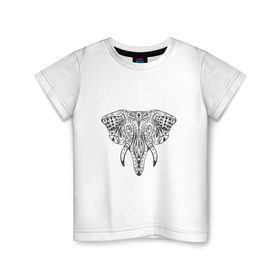 Детская футболка хлопок с принтом Слон. Мудрость в Курске, 100% хлопок | круглый вырез горловины, полуприлегающий силуэт, длина до линии бедер | слон