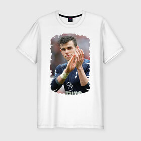 Мужская футболка премиум с принтом Gareth Bale в Курске, 92% хлопок, 8% лайкра | приталенный силуэт, круглый вырез ворота, длина до линии бедра, короткий рукав | gareth bale | бэйл гарет | реал мадрид | футбол
