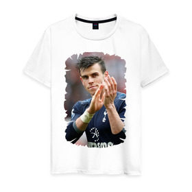 Мужская футболка хлопок с принтом Gareth Bale в Курске, 100% хлопок | прямой крой, круглый вырез горловины, длина до линии бедер, слегка спущенное плечо. | gareth bale | бэйл гарет | реал мадрид | футбол