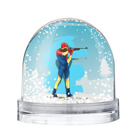 Снежный шар с принтом Биатлон в Курске, Пластик | Изображение внутри шара печатается на глянцевой фотобумаге с двух сторон | biathlon | sport | winter | биатлон | биатлонисты | зимние виды спорта | спорт | стрельба