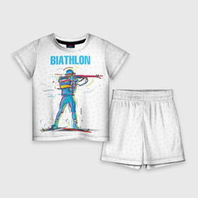 Детский костюм с шортами 3D с принтом Биатлон в Курске,  |  | Тематика изображения на принте: biathlon | sport | winter | биатлон | биатлонисты | зимние виды спорта | спорт | стрельба