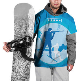 Накидка на куртку 3D с принтом Биатлон в Курске, 100% полиэстер |  | biathlon | sport | winter | биатлон | биатлонисты | зимние виды спорта | спорт | стрельба