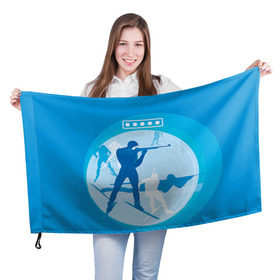 Флаг 3D с принтом Биатлон в Курске, 100% полиэстер | плотность ткани — 95 г/м2, размер — 67 х 109 см. Принт наносится с одной стороны | biathlon | sport | winter | биатлон | биатлонисты | зимние виды спорта | спорт | стрельба