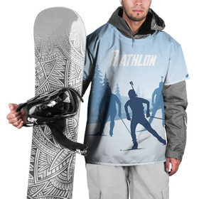 Накидка на куртку 3D с принтом Биатлон в Курске, 100% полиэстер |  | biathlon | sport | winter | биатлон | биатлонисты | зимние виды спорта | спорт | стрельба