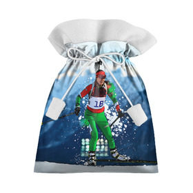 Подарочный 3D мешок с принтом Биатлон в Курске, 100% полиэстер | Размер: 29*39 см | Тематика изображения на принте: biathlon | sport | winter | биатлон | биатлонисты | зимние виды спорта | спорт | стрельба