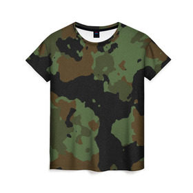 Женская футболка 3D с принтом Камуфляж Вельветовый эффект в Курске, 100% полиэфир ( синтетическое хлопкоподобное полотно) | прямой крой, круглый вырез горловины, длина до линии бедер | camo | camouflage | military | камо