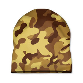 Шапка 3D с принтом Пустынный камуфляж в Курске, 100% полиэстер | универсальный размер, печать по всей поверхности изделия | camo | camouflage | military | камо