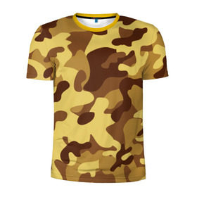 Мужская футболка 3D спортивная с принтом Пустынный камуфляж в Курске, 100% полиэстер с улучшенными характеристиками | приталенный силуэт, круглая горловина, широкие плечи, сужается к линии бедра | Тематика изображения на принте: camo | camouflage | military | камо