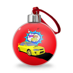 Ёлочный шар с принтом Subaru Impreza в Курске, Пластик | Диаметр: 77 мм | Тематика изображения на принте: boobooboo | impreza | jdm | subaru | subaru impreza | бубубу | импреза | субару