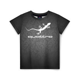 Детская футболка 3D с принтом Audi qauttro в Курске, 100% гипоаллергенный полиэфир | прямой крой, круглый вырез горловины, длина до линии бедер, чуть спущенное плечо, ткань немного тянется | Тематика изображения на принте: audi | audi qauttro | qauttro | ауди | ауди кватро | кватро