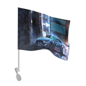 Флаг для автомобиля с принтом Nissan GTR R35 в Курске, 100% полиэстер | Размер: 30*21 см | gtr | nismo | nissan | nissan gtr | r35 | гтр | низмо | ниссан